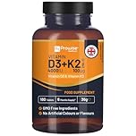 Vitamin D3 4000IU & K2 MK7 100µg Vegetarian Tablets | 180 (6 Months’ Supply) | Easy to Swallow Tablet | GMO Free Ingredients | Made in UK by Prowise Healthcare
