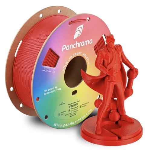 Image of Polymaker Panchroma PLA Wine Red 3D Printer Filament, 1.75mm, 1kg Spool, Easy to Print, High Speed Printing, Tangle Free, AMS Compatible, Perfect for Toys, Decor, Miniatures, Models & Cosplay