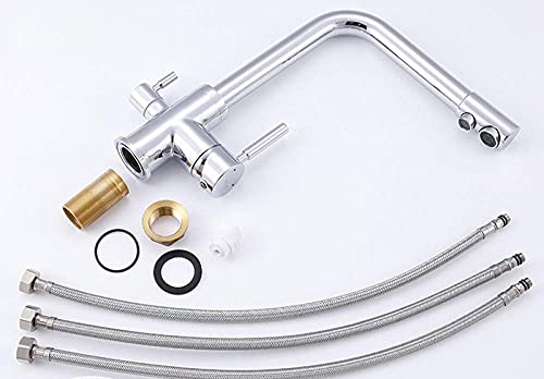 Robinet mitigeur de cuisine chrome avec sortie eau pure et bec pivotant - 6