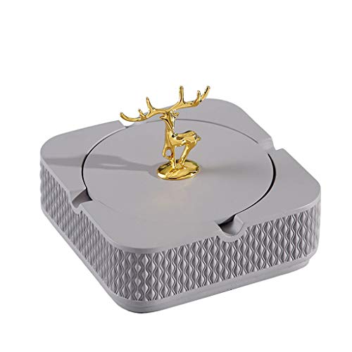 SUNESA Cendrier Résine Cendrier avec Couvercle à la Maison de Plein air Table Basse Salon de Salon Salle de Salon Table décoration cendrier Alliage Manche Cendrier à Cigarettes (Color : Bruin)