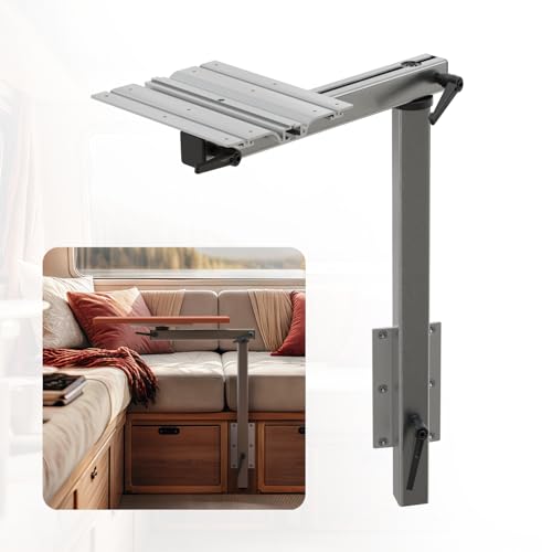 Farosun klappbares Tischbein, manuell höhenverstellbar für Wohnmobil, Jacht oder Camper, Bein für Schwenktisch, Tischfuß klappbar, 360° drehbar, aus Aluminium, platzsparend, einfache Montage