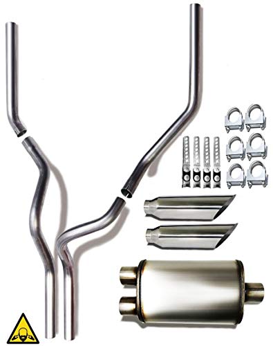 Dual Exhaust Performance Conversion Kit Muffler Fits 2007 - 2013 Chevrolet Sierra Silverado
