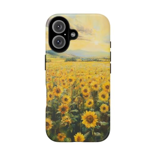 Champ de tournesol coque rigide mate iPhone 16 protection antichoc