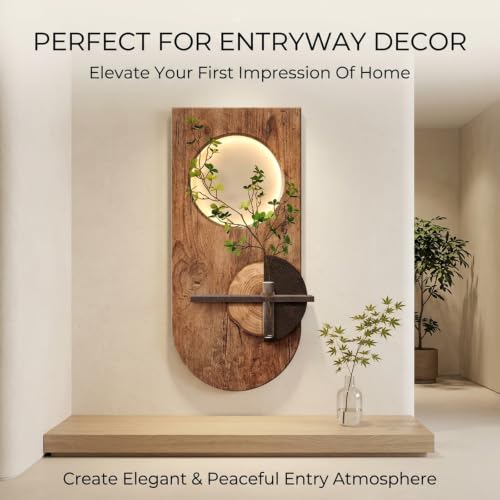 3D Sandstone Wall Art with LED Light, Modern Sculptural Mural Decor