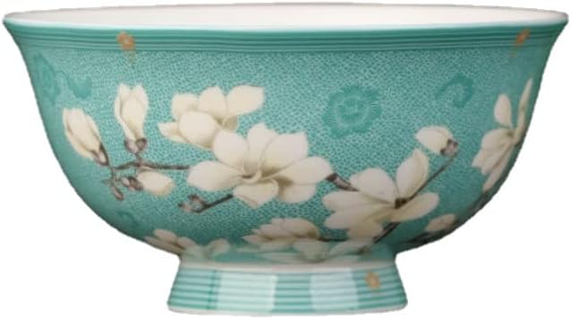 Xzeit Decorated Bowl,Retro Ceramic Bowls, Chinese Ancient Palace Style Porcelain Rice Bowl,12cm 4.72in Household Porcelain Bowl Ceramic high Foot Bowl Porcelain Bowl