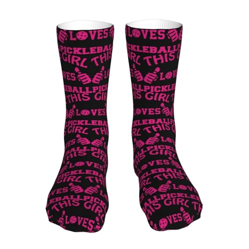 This Girl Loves Pickleball Running Socks Breathable Round Neck Socks Sports Socks
