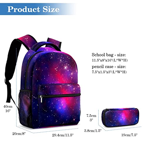 Sac à dos galaxie avec trousse pour l'école et l'université