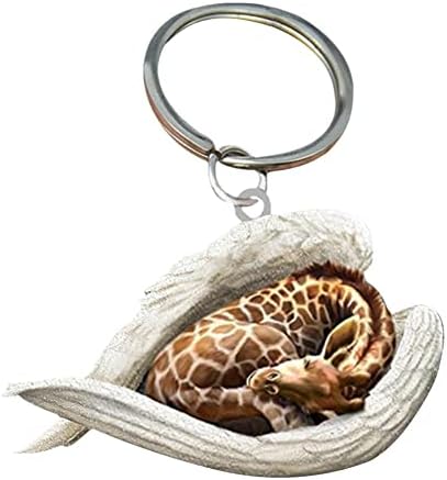 LENG Sleeping Angel Acrylic Keychain, Multi Animals, Insects, Birds, Whale Angel Keychain, Unique Acrylic Keychain, Best Gifts for Various Holidays, One Size