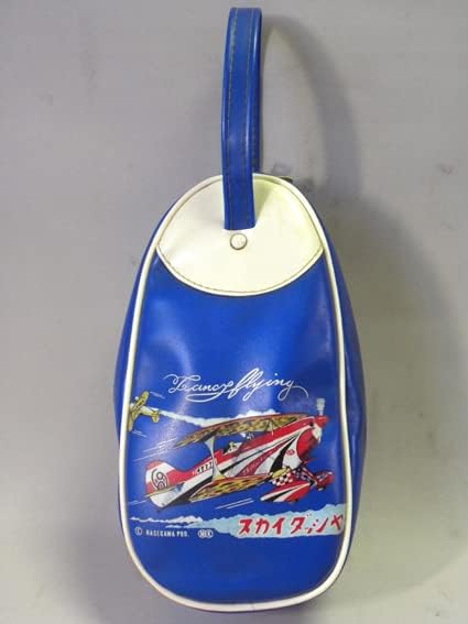 【未使用 1960年代 当時物 スカイダッシャー レーサー複葉機 上履き入れ (古い 昔の ビンテージ 昭和レトロ シューズバッグ 