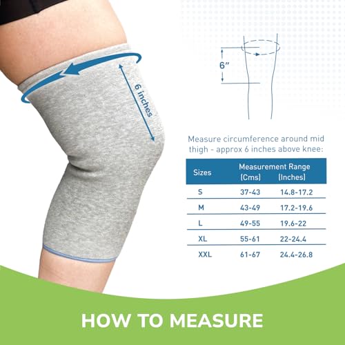 Image of Everactiv Knee Support Sleeve - Compression Support for Arthritis, Joint Pain, and Post-Operative Recovery | Breathable Cotton Inner Lining | Unisex | 1 Pair (XXL)