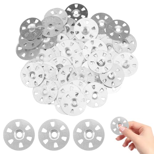 200 Stück Unterlegscheiben Fliesenträger 35mm, Beilagscheiben, Fliesenträger, Dämmstoffteller mit Schrauben Schaumstoffplatte Lastverteilung für Schrauben Nägel Gipskartonplatten Verbundplatten