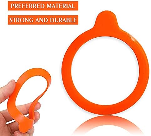 Replacement Silicone Seals for Kilner Jars Airtight Silicone Sealing Gaskets Rings, Leakproof Replacement Rubber Seals for Glass Clip Top Jars Storage Jars (20 PCS, Orange)
