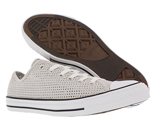 Image of Converse Chuck Taylor All Star Perforated Ox Women US 6 White Sneakers, Grey, 6