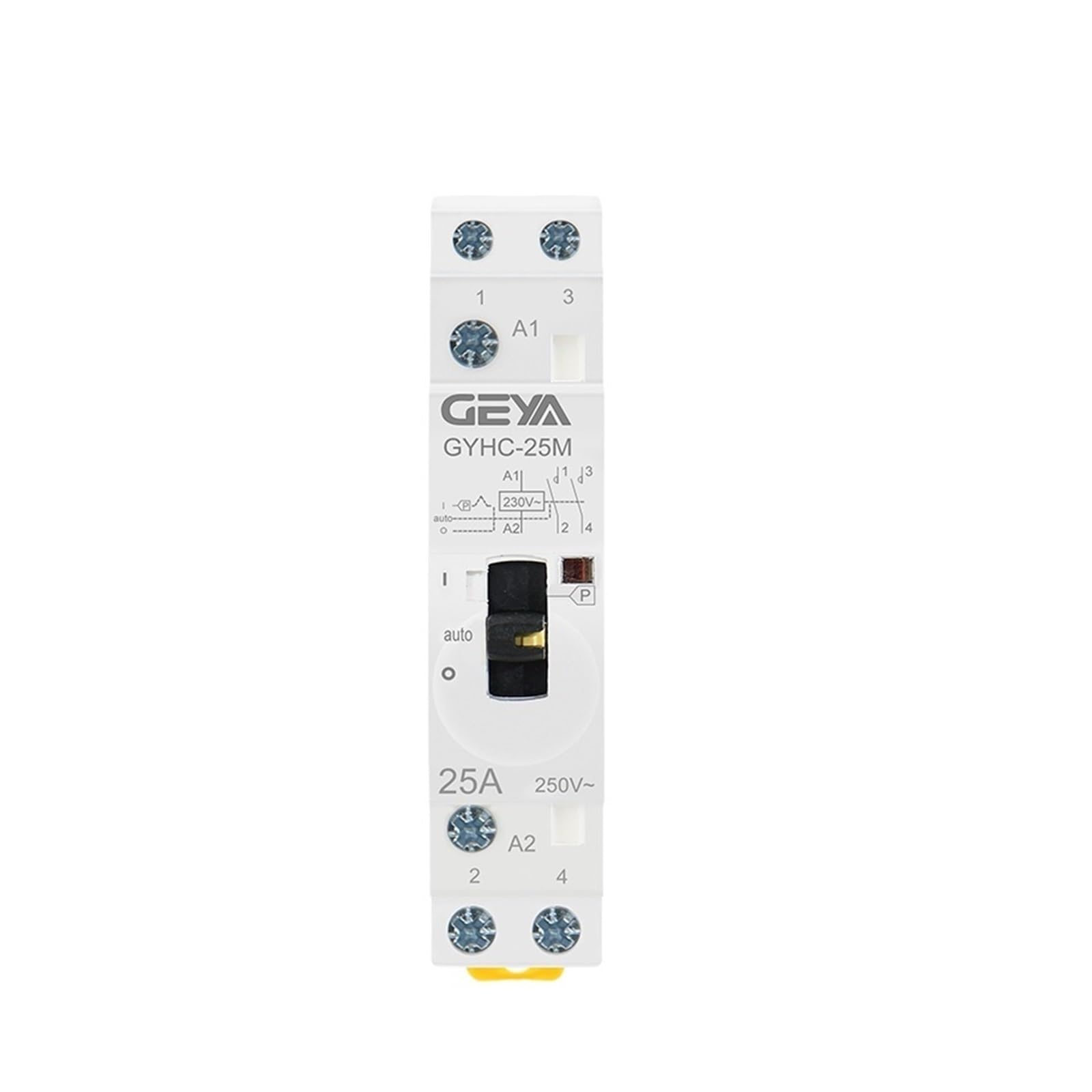 Contactor Modular tipo Manual 2P 16A 20A 25A 2NO o 2NC 220V Control Manual Contactor doméstico Tipo carril Din(2P 16A 2NO M)