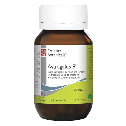 Oriental Botanicals Astragalus 8 Immune Support 120 Tablets with Reishi Mushroom and Astragalus, Natural Defence Booster, Vegan, Australian Made