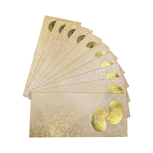 Enveloppes cadeaux Shagun pack 10 mariage indien beige