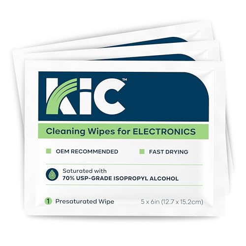 KICTeam - Toallitas de limpieza electrónicas 70% IPA (50 toallitas) - Presaturadas