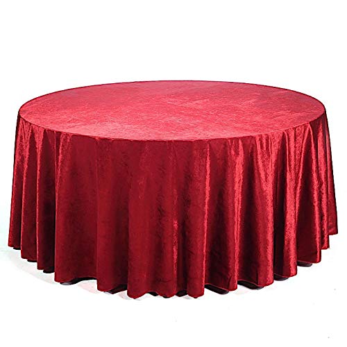 Balsa Circle 120-Inch Wine Round Premium Velvet Fabric Tablecloth | Washable Table Cloth Cover for Wedding Birthdays Reception Party Event Home