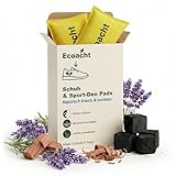 Ecoacht Schuh-Deo Pads mit Zedernholz & Lavendel – Natürliche Bambuskohle gegen Geruch, Feuchtigkeit & Silberfische – für Schuhe, Auto, Schrank, Bad (2 Stück)