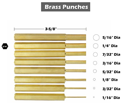 Drixet 18 Piece Steel & Brass Punch Set With Automatic Center Punch – Multiple Sizes - Useable On Any Material (Very Convenient For Gunsmithing To Repair/Maintain Guns/Fire Arms) #TOP2