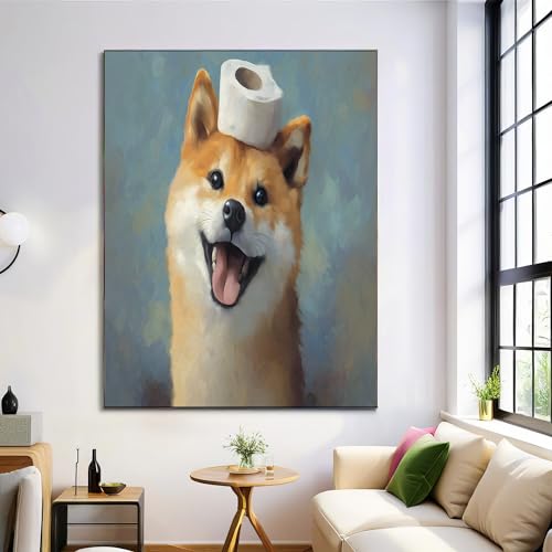 Motif Mignon Shiba Inu Poster Grand Format pour Habiller un Mur Vide de Chambre