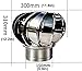 MOOIOO Chimney Cap Cap Tool, Rotating Stainless Steel Vent Cowl Rotating Spinner AntiDowndraught Fits Most Standard Chimney Pots(100mm)