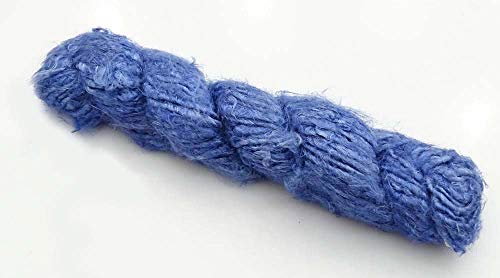 100G/ 1 Skein Recycled Banana Silk Yarn Blue Hand-Spun Soft Yarns #TOP4