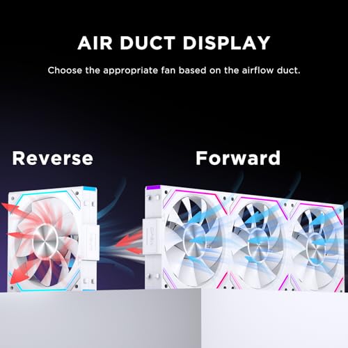 Image of Interstellar V2 RS 120mm Case Fan Infinity Mirror Module Daisy-Chain ARGB Fan Triple Pack Suitable PC Cooling Fans 360mm AIO Cooler(White)