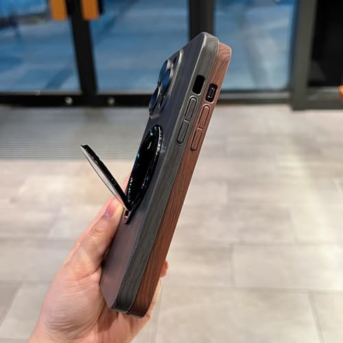 Étui en bois de luxe avec support pour iPhone 14 Pro Max couvercle mince - 2