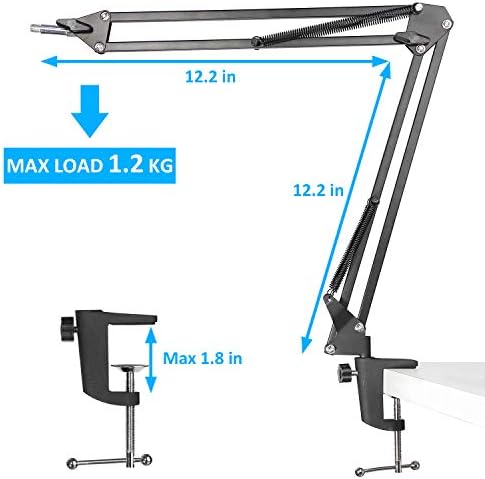HyperX QuadCast Mic Boom Arm with Windscreen - Suspension Mic Stand and 3 Layers Pop Filter Compatible with HyperX QuadCast S to Improve Sound Quality by YOUSHARES