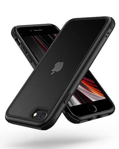 MobNano Funda iPhone SE 2022 SE 2020, Funda iPhone 8 iPhone 7, Antigolpes Transparente Capa Silicona Bumper Case para iPhone 7 8 SE2 SE3 360 Grados Completa Protectora Funda - Negro