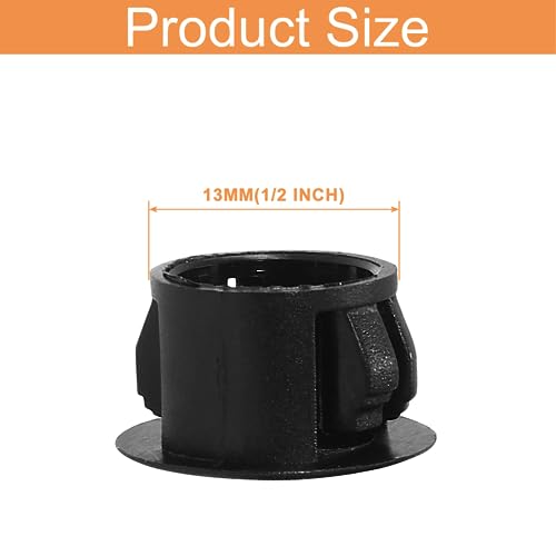 Image of Hitefu 30PCS Plastic Hole Plugs, 1 /2-Inch (13mm) Black Flush Type Panel Plugs for Furniture and Fencing Post, Ideal for Cabinet and Screw Hole Covering