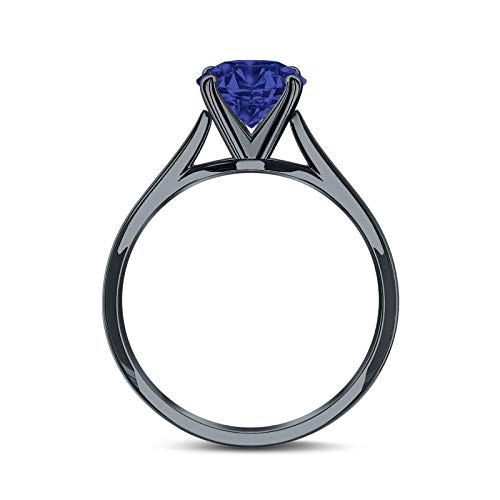 Blue Apple Co. Solitaire Teardrop Pear Wedding Engagement Ring 925 Sterling Silver Center Stone-(8mmx6mm)3