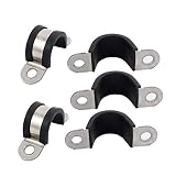 sourcing map 5 Stück Gummi Edelstahl Schlauch Rohrklemmen Klemme Kabel 18mm Durchmesser de