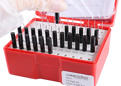 Accusize Industrial Tools P0(+) 0.011''-0.060'', 50 Pc Steel Plug Pin Gage Set thumb #6