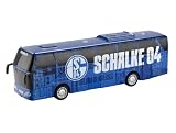 FC Schalke 04 Mannschaftsbus Spielzeug – S04 Fanartikel Bus mit Pullback Rückziehmotor – Fußball Vereinsbus Modell für Kinder & Fans