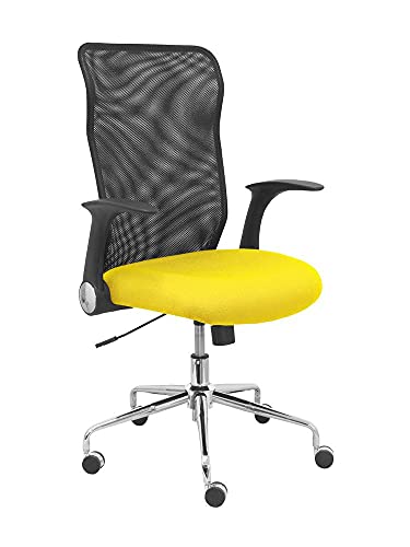 Piqueras Y Crespo Piqu7 Silla Minaya Respaldo Malla Negro Asiento Bali Amarillo Oficina, Talla Unica Piqueras Y Crespo Piqu7 Silla Minaya Respaldo Malla Negro Asiento Bali Amarillo Oficina, Talla Unica
