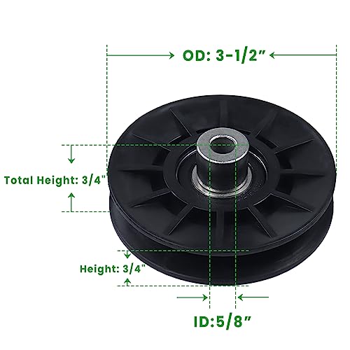 POSFLAG 2 Pack 532194326 Idler Pulley with 532194327 Idler Pulley Replaces Craftsman 194326 Idler Pulley, 532194327 Pulley Idler Flat, 194327 Idler Pulley for Husqvarna YTH22V46 YTH20K46 LGT2654 Decks
