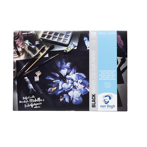Van Gogh GRT9417002 Cojín de papel de acuarela negra, tamaño A4