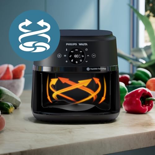 Fritadeira Airfryer Digital Série 2000 XL, Philips Walita, 6,2 litros, Tecnologia RapidAir, Preta, 2 anos de garantia, 220v, 1700W – NA230/09