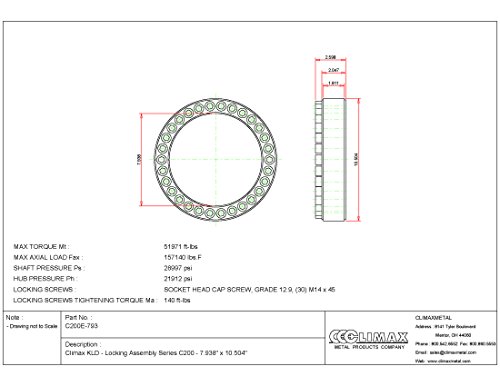 Climax Metals C200E-793 Series 200 Locking Assembly, Steel, 7.94