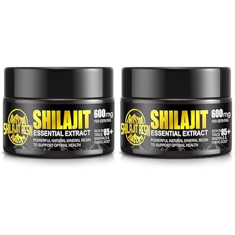 Boysea Shilajit Pure Himalayan Organic Shilajit Resin 2 Pack - Shilajit Supplement - Natural Shilajit Resin with 85+ Trace Minerals & Fulvic Acid for Focus & Energy, Immunity, 2 * 50 Grams Cover