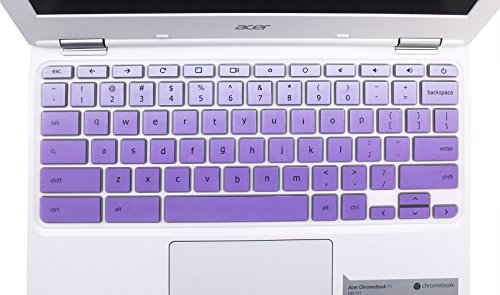 Keyboard Cover Compatible For Acer Chromebook R11 Cb3-131, Acer Premium R11,Acer Chromebook R13 Cb5-312, Acer Chromebook 14 Cb3-431 Cp5-471,Acer Chromebook 15 Cb3-531/532 Cb5-571 C910 (Ombre Purple) #TOP2