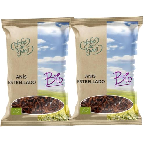 Pack 2 x Anís Estrellado Herbes del Molí Bio 60 g (120 g total) – Semillas/estrellas ecológicas aromáticas, sabor dulce anisado, ideal para infusiones y repostería, también para guisos