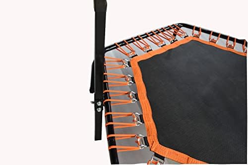 RICCO® 50 Inch 127 cm Hexagonal Fitness Trampoline with Adjustable Handle Bar Mini Exercise Bungee Rebounder Jumping Cardio Workout Trainer for Adults and Teens - Maximum Load 100 KG