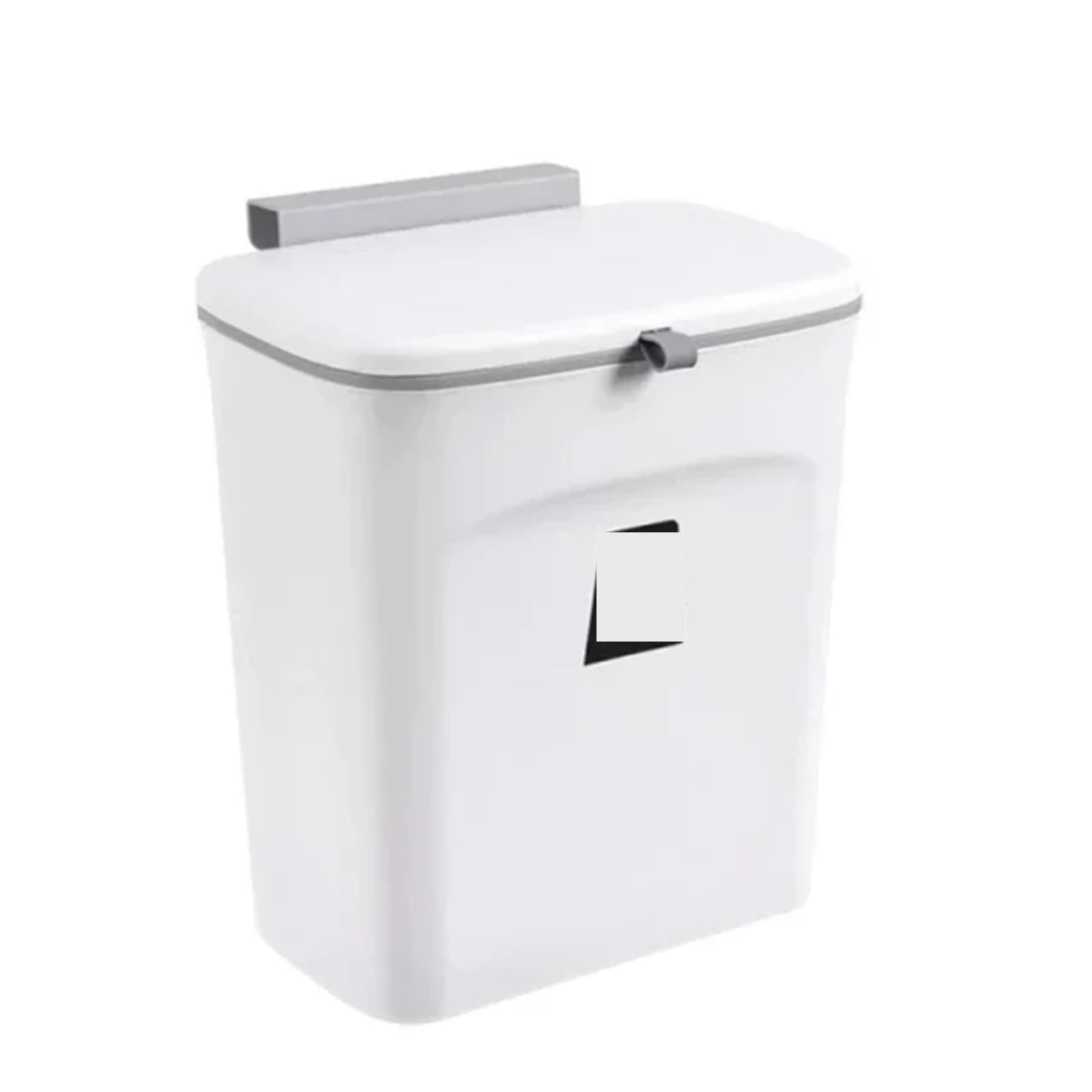 Cestino A Parete Secchio for rifiuti da cucina montato a parete for uso domestico, grande capacità con coperchio, secchio sanitario, coperchio elastico, secchio sigillato Per La Cucina(9L,White)