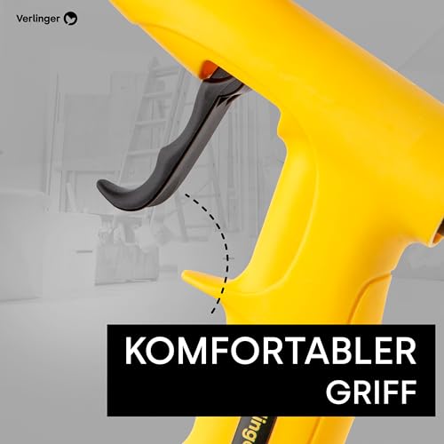 VERLINGER Schaumpistole für Bauschaum Klebstoffe, Präzise Dosier-Pistole, Bauschaumpistole Pistolenschaum PU schaum, Weiß Stahl Eco, DIY Projekte