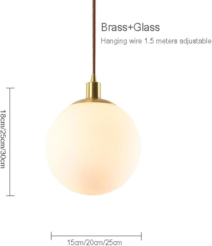 entyze Modern Creativity，Lighting Globe Pendant Light Fixtures Gold Industrial Pendant Lamp with Frosted Glass Globe Shade Adjustable Hanging Light for Kitchen Island/20 * 25Cm photo 2