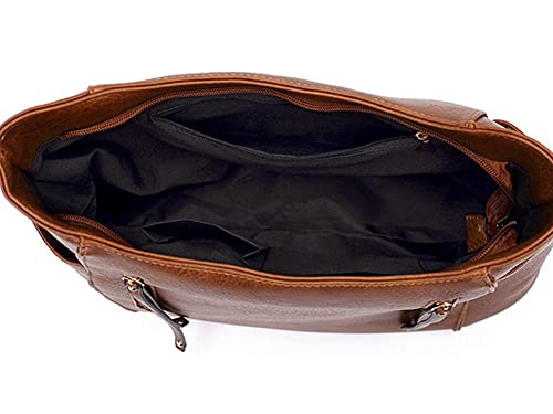Image of Hobo Shoulder Bag Multi Pockets Purse Handbags Leather Tote Bag Large Crossbody Bag
