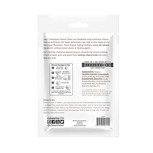 Chewmeter Himalayan Yaky Cheese Chew, 100% Natural, Long Lasting, Gluten Free, Healthy & Safe Dog Treats, Lactose & Grain Free, Protein Rich, Stain Free, Small, For Dogs 15 Lbs & Smaller, 3.3 Ounce #TOP2